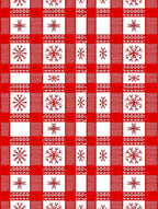 Red White Gingham Snowflake Cluster Rug