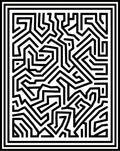 Abstract Black White Maze Lines Rug