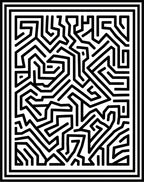 Abstract Black White Maze Lines Rug