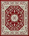Rich Red Floral Ornament Rug