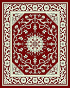 Rich Red Floral Ornament Rug