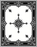 Ornate Black and White Medallion Rug