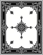 Ornate Black and White Medallion Rug