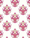 Crimson Gold Traditional Damask Rug
