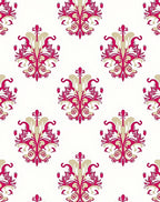 Crimson Gold Traditional Damask Rug