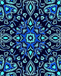 Electric Blue Ornamental Medallion Rug