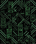 Retro Futuristic Neon Circuit Board Rug