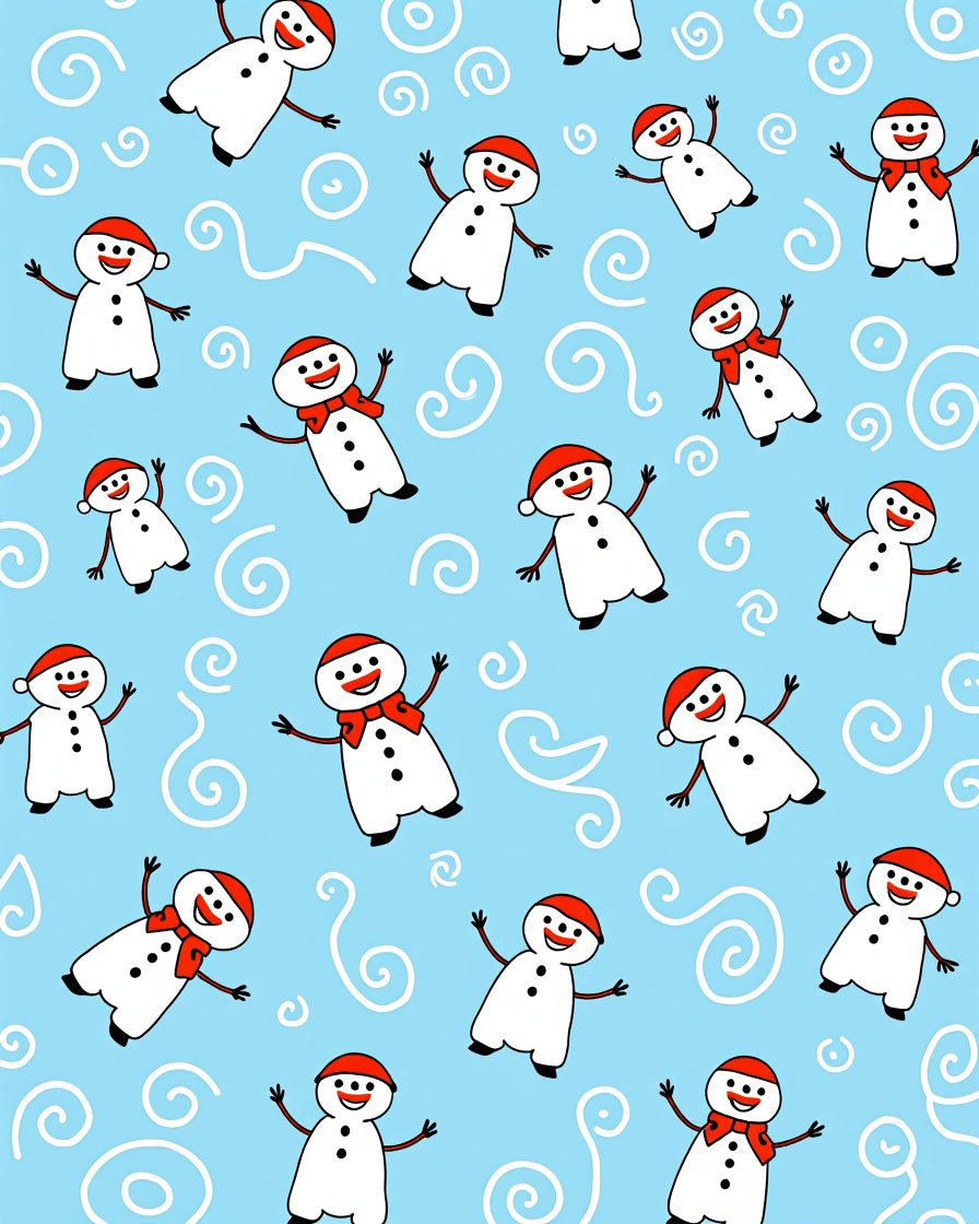 Jolly Snowman Holiday Blue Swirl Rug