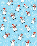 Jolly Snowman Holiday Blue Swirl Rug