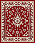 Rich Red Floral Medallion Tapestry Rug
