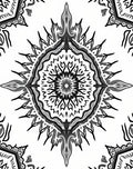 Monochromatic Floral Medallion Sunburst Rug