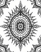 Monochromatic Floral Medallion Sunburst Rug