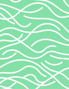 Mint Green Abstract Swirls Rug