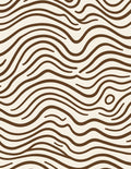 Organic Brown Wavy Lines Cream Rug