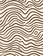 Organic Brown Wavy Lines Cream Rug