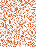 Vibrant Orange Swirl Meadow Rug