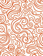 Vibrant Orange Swirl Meadow Rug