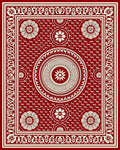 Crimson Mandala Floral Textured Rug