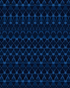 Deep Blue Geometric Lattice Rug
