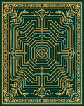 Deep Emerald Maze Laurel Foliage Rug