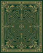 Deep Emerald Maze Laurel Foliage Rug