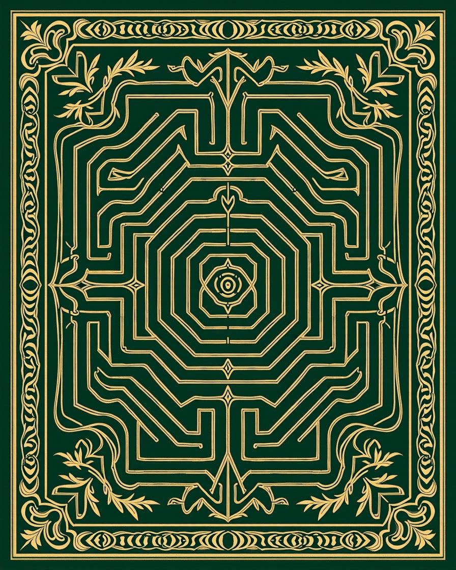 Deep Emerald Maze Laurel Foliage Rug