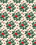 Cream Red Berries Botanical Arrangement Rug