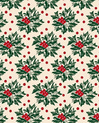 Cream Red Berries Botanical Arrangement Rug