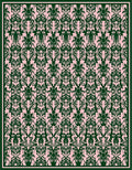 Dark Pink Damask Scroll Work Rug