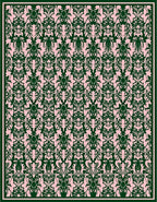 Dark Pink Damask Scroll Work Rug