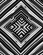 Bold Black White Optical Diamond Rug