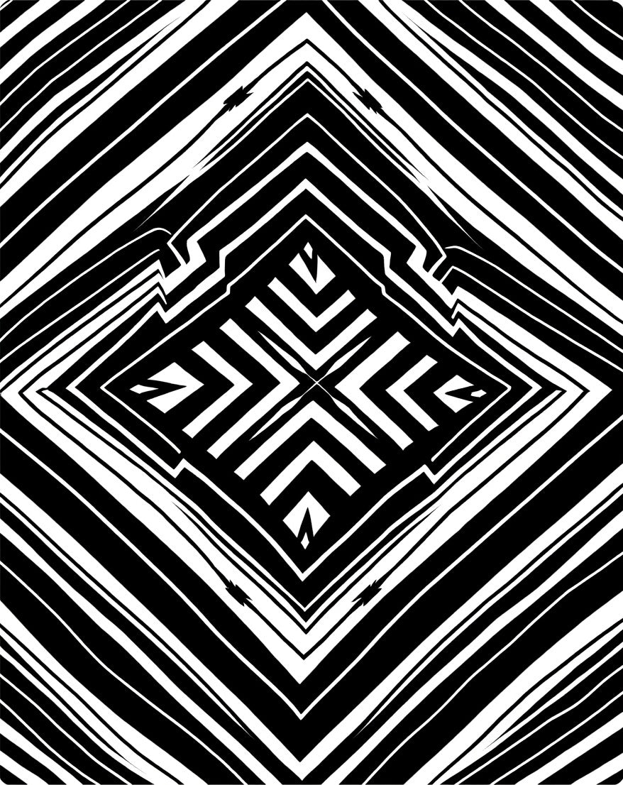 Bold Black White Optical Diamond Rug