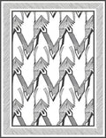 Monochromatic Abstract Zigzag Geometric Rendering Rug