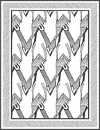 Monochromatic Abstract Zigzag Geometric Rendering Rug