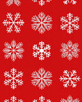 Red White Snowflake Scatter Rug