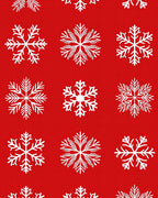 Red White Snowflake Scatter Rug