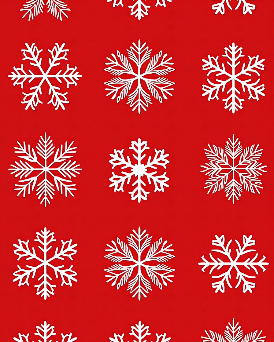 Red White Snowflake Scatter Rug
