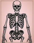 Bold Black Skeleton Rose Outline Rug