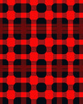 Bold Red Rounded Square Plaid Rug