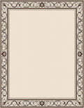 Elegant Chocolate Swirl Floral Border Rug