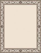 Elegant Chocolate Swirl Floral Border Rug