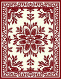 Burgundy Allover Floral Symmetry Rug