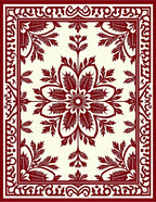 Burgundy Allover Floral Symmetry Rug