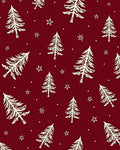 Crimson Christmas Tree Star Sprinkled Rug