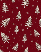 Crimson Christmas Tree Star Sprinkled Rug