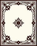 Brown Floral Scrollwork with Central Sunburst Rug