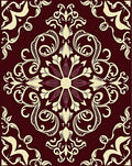 Crimson Floral Baroque Scroll Rug