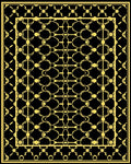 Golden Black Art Deco Lattice Rug