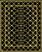 Golden Black Art Deco Lattice Rug
