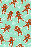 Christmas Gingerbread Man Snowflakes Repeating Pattern Rug